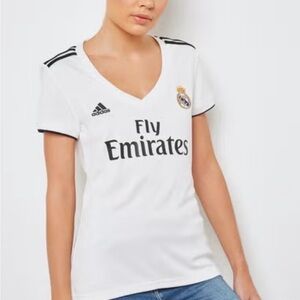 adidas Women's Real Madrid White Jersey with Black Accents